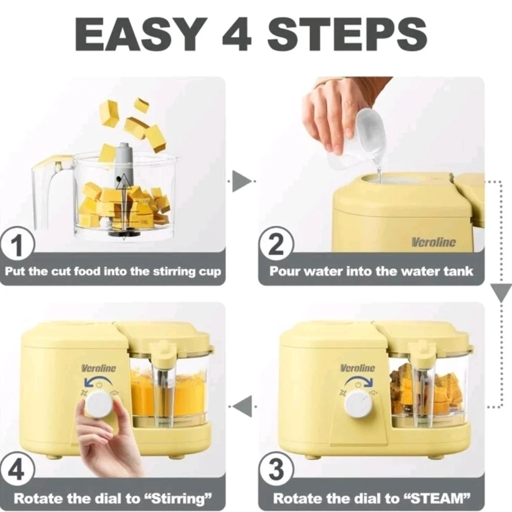 Veroline Baby Food Maker, One Button Rotate‎ Control Baby Food Maker NEW/Unused